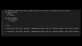 Unable to call child function via tkinter button in python SOLUTION