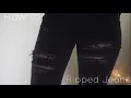 DIY Distressed Ripped Black Jeans