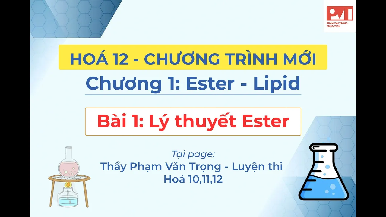 Outline Video HÓA 12 (chương trình mới)-CHƯƠNG 1-LÝ THUYẾT ESTER