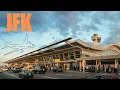 John F Kennedy JFK Terminal 4 Airlines Departure Arrivals and Ground Transportation 4K