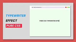 Pure Css Typewriter Effect HTML CSS