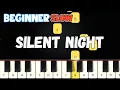 Silent Night - Christmas Songs SLOW Beginner Piano Tutorial Easy Piano