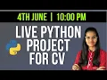 Live Python coding project for your CV Python live project for practice Live coding data science