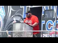 Teamsters Local 330 member Jared Weiser speaks at Teamsters Local 330 rally