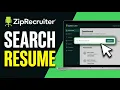 How to Search Resume on ZipRecruiter 2026 Complete Guide