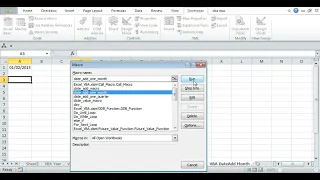 Excel VBA DateAdd to insert add one month to a date assign macro to button