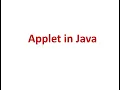 Java Applet Programming Part 1