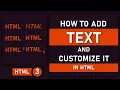 Text Editing in HTML Web Designing Tutorial 3 MASK