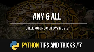 Any All Functions - Python Tips and Tricks