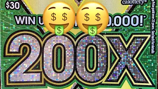 Multiplier WIN 200X CA Lottery Ticket Scratchers