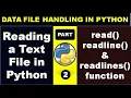 Reading a text file Data file handling in python part-2