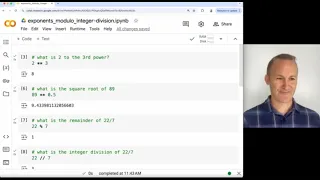 Unit 0 Lesson 3 - More Math Operations Exponents Modulo Operator Integer Division