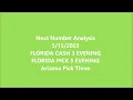 FLORIDA CASH 3 EVENING FLORIDA PICK 5 EVENING Arizona Pick Three