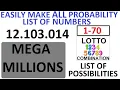 lottoformula com - USA Mega Millions Lotto draw numbers combinations