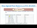 Speed Post new Rates w e f 01 10 2025