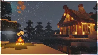 Minecraft Winter Cabin w C418 Music 8 Hours