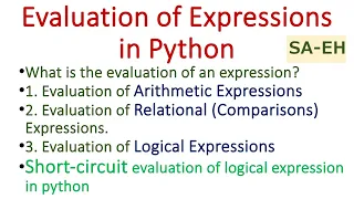 Evaluation of Expressions in Python CBSE Short-circuit technique in Python Python Tutorial