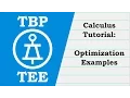 Calculus Tutorial Optimization Examples