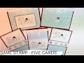 Snowman Winter Card with Snow Border Die-Cut - Blues and White