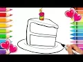 Rainbow Cake Coloring Page Birt ay Cake with Sprinkles Coloring Book Printable Birt ay Cake