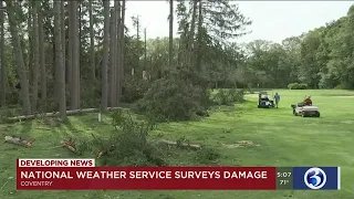 National Weather Service surveys damage in Tolland County