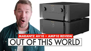 CRAZY POWERFUL HIFI Marantz Home Theater AMP 10 and AV 10 Review