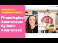 Phonological Awareness Syllable Awareness Preschool Pre-K and Kindergarten