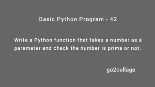 EP 42 Language Python Basic Program I go2collage