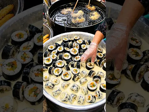 왕푸짐한 김밥튀김! 바삭함이 완전 끝내주는 시장 분식 집? 대구에서 유명한 떡볶이 가게 fried gimbab / Korean street food