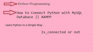 How To Connect Python With MySQL Database XAMPP Hindi