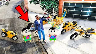 Download GTA 5 : Shinchan \u0026 Pinchan Stealing Gold Superbikes in GTA 5 ! (GTA 5 mods) MP3