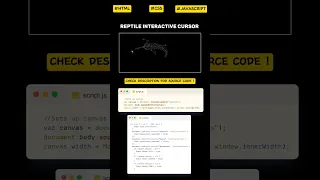 REPTILE INTERACTIVE CURSOR using html css Javascript