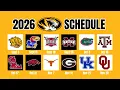 Mizzou 2026 Schedule