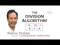 GC1 The Division Algorithm for ordinary integers