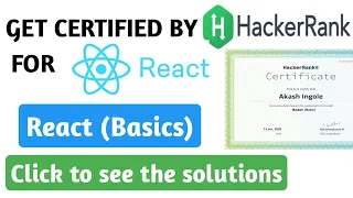 Hackerrank certification for react Hackerrank react solutions Hackerrank