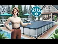 ranwin 24FT Round Winter Pool Cover Best Winter Cover for Above Ground Pool 24 Ft