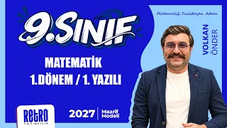 9.Sınıf Matematik → 1.Dönem / 1. Yazılı Provası ~ Volkan Önder (Matematiği Fısıldayan Adam)