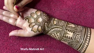Simple elegant full hand Arabic mehndi designs