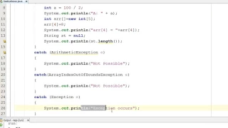 191 Most Specific to Most general in Multiple Catch Java Programming Hindi
