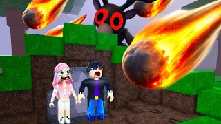 🌲МЫ ПЕРЕЖИЛИ МЕТЕОРИТНЫЙ ДОЖДЬ В 99 НОЧЕЙ В ЛЕСУ В РОБЛОКС! ROBLOX