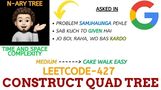 Construct Quad Tree Leetcode - 427