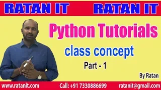 Python Tutorial Python Class Concept Part-1 By Ratan Sir