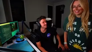 Corinna Kopf Sits on Aircool He Gets a B R on Livestream - Freaky but a Very Lucky Guy