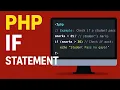 PHP if Statement Explained with Real Examples PHP Tutorial for Beginners