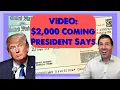 WATCH It s Coming 2 000 Stimulus Check Payments for Most Americans