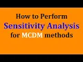 How to perform Sensitivity Analysis for MCDM methods