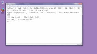 How to remove object from list in Python - example with list of integers remove method