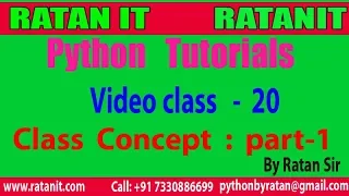 Python Tutorial Class - 20 python class Concept By Ratan sir