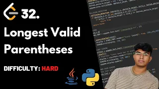 Longest Valid Parentheses LeetCode 32 Theory Python Java