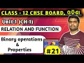 Binary operations properties of binary operations chse class 12